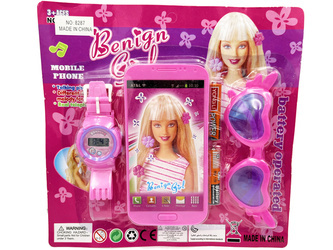 TELEFON B/O Z ZEGARKIEM CYFROWYM I OKULARAMI L3618