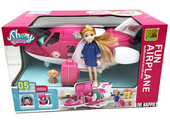 ZESTAW SAMOLOT Z LALKĄ W PUDEŁKU K671