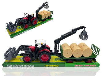 TRAKTOR Z PRZYCZEPĄ Z BELAMI SŁOMY K1313