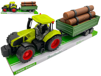TRAKTOR  Z PRZYCZEPĄ Z DREWNEM K742